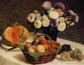 Henri Fantin-Latour Flowers and Fruit, a Melon 1865 Fine Art Print