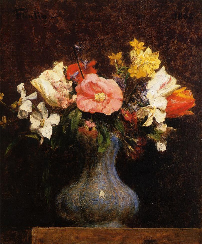 Henri Fantin-Latour Flowers Camelias and Tulips 1862 Fine Art Print
