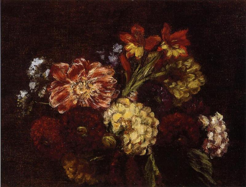 Henri Fantin-Latour Flowers Dahlias and Gladiolas 1879 Fine Art Print