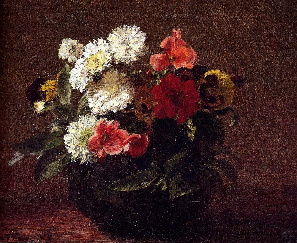 Henri Fantin-Latour Flowers In A Clay Pot 1883 Fine Art Print