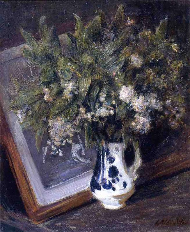 Julian Alden Weir Flowers in a Delft Jug 1889 Fine Art Print