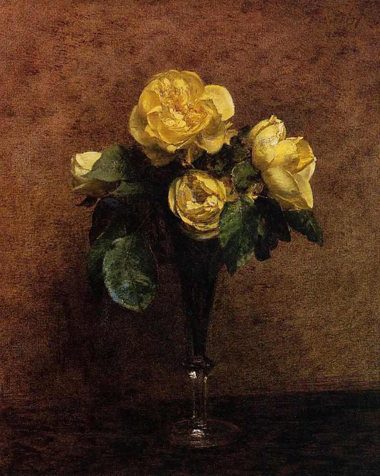 Henri Fantin-Latour Flowers Roses Marechal Neil 1883 Fine Art Print