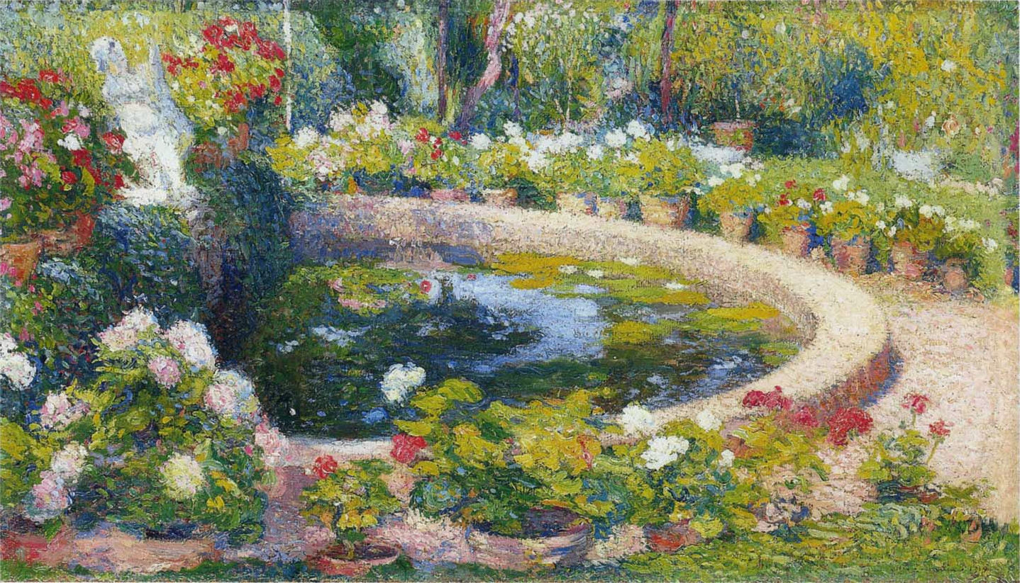 Henri Martin Fountain in the Center of the Park 1905 Fine Art Print