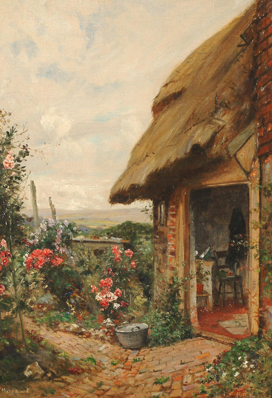 Frank Moss Bennett A Cottage Garden circa 1880s Flowers Fine Art Print Fine Art Print | Jakero77