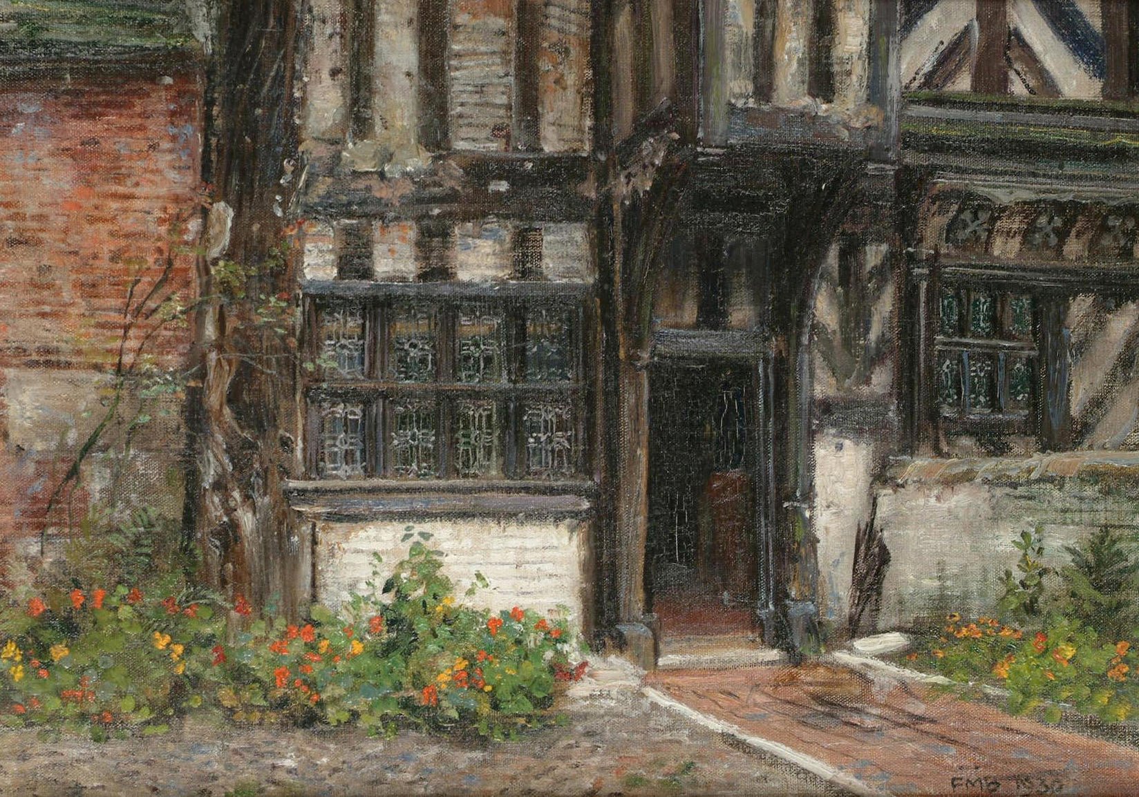 Frank Moss Bennett Moreton Old Hall 1930 Tudor Style House Art Print Fine Art Print | Jakero77