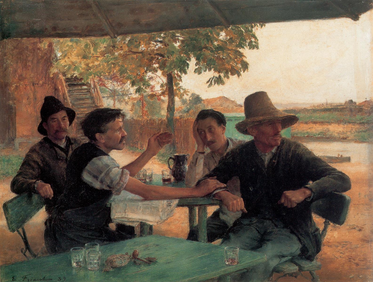 Émile Friant Political Discussion 1889 Fine Art Print
