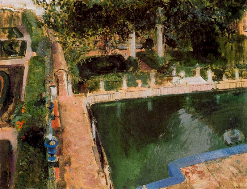 Joaquín Sorolla Garden of Carlos V in the Alcázar, Seville 1908 Fine Art Print