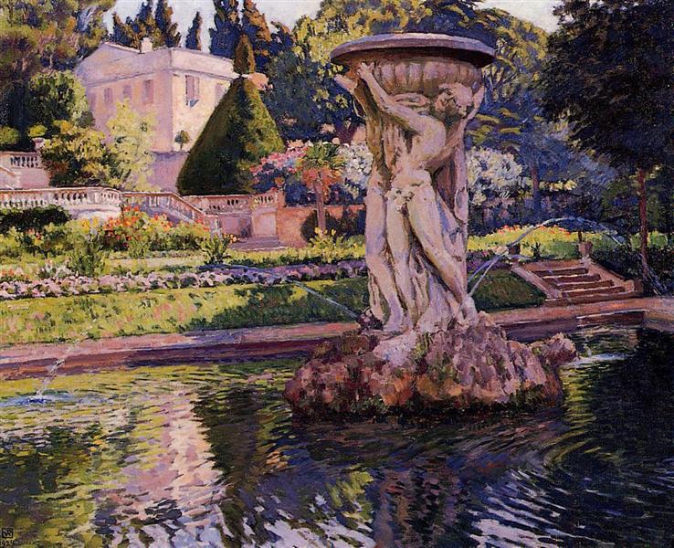 Theo van Rysselberghe Garden with Villa and Fountain 1924 Fine Art Print