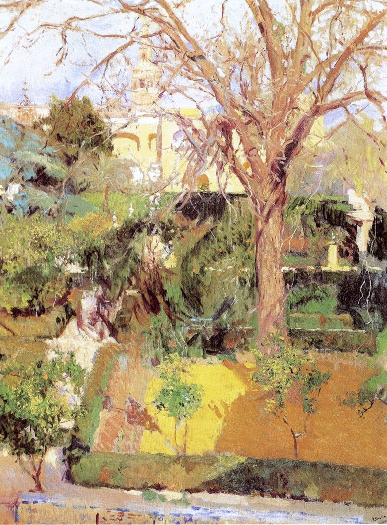 Joaquín Sorolla Gardens of the Alcázar of Seville in Wintertime 1908 Fine Art Print