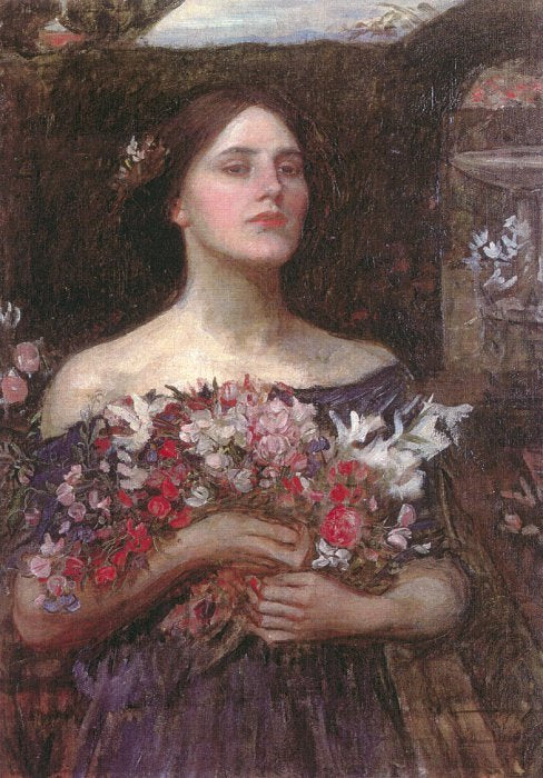 John William Waterhouse Gather Ye Rosebuds or Ophelia 1908 Fine Art Print