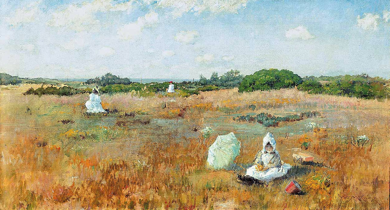 William Merritt Chase Gathering Autumn Flowers 1894 Fine Art Print