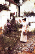 John William Waterhouse Gathering Summer Flowers in a Devonshire Garden 1893 Fine Art Print