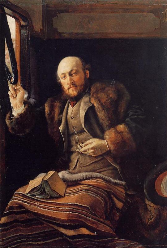 James Tissot Gentleman In A Railway Carriage 1872 Fine Art Print