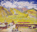 Ilya Mashkov Georgia. Kazbek (Day). Georgian Military Road. Mountain and Village 1920 Fine Art Print
