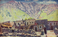 Ilya Mashkov Georgia. Kazbek. Shat-Mountain and Village 1920 Fine Art Print