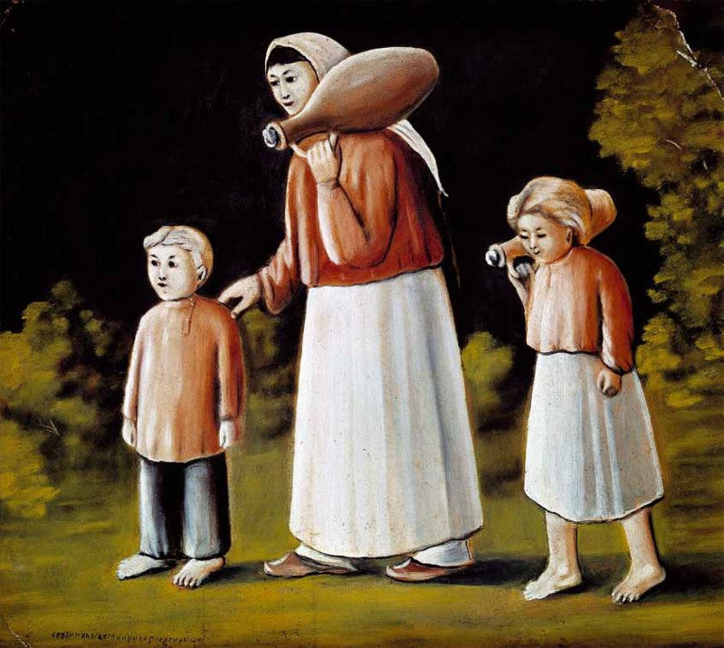 Niko Pirosmani Georgian Woman with Children 1908 Fine Art Print
