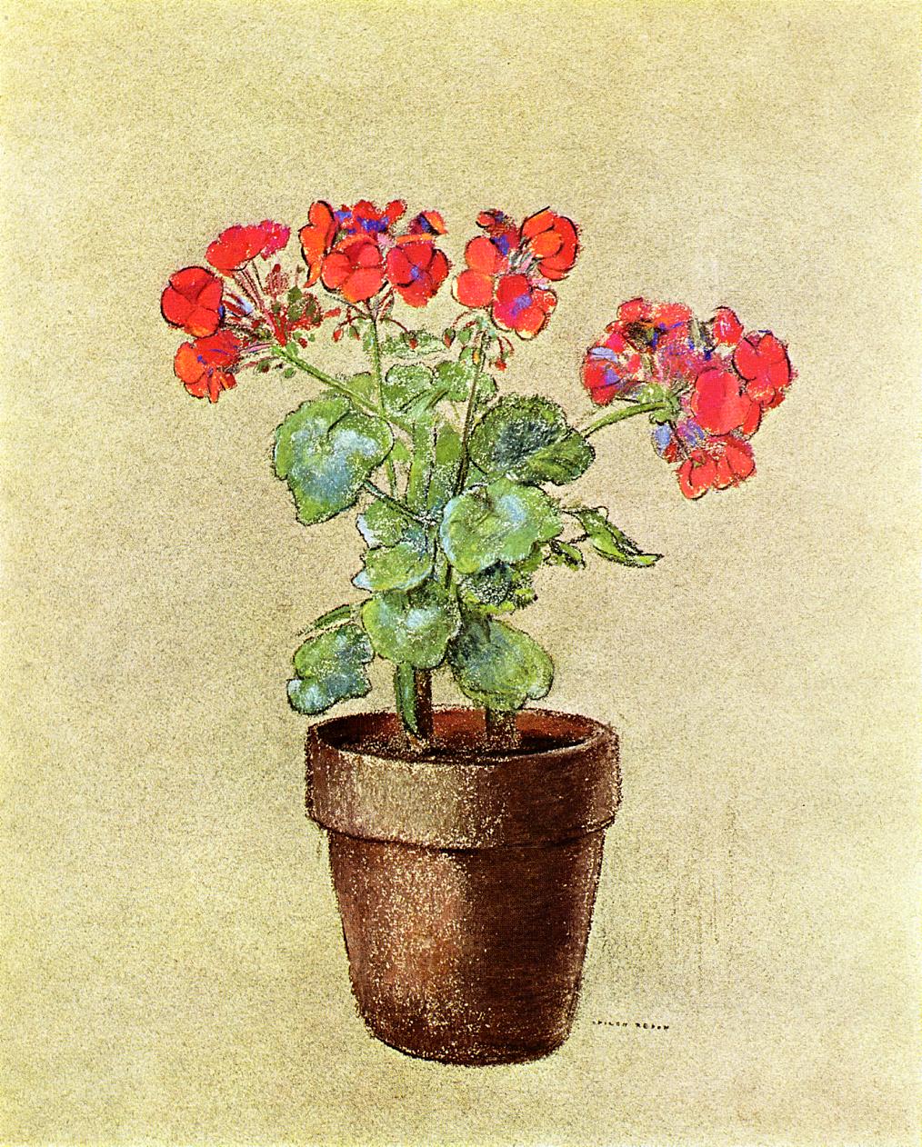 Odilon Redon Geraniums 1902 Fine Art Print