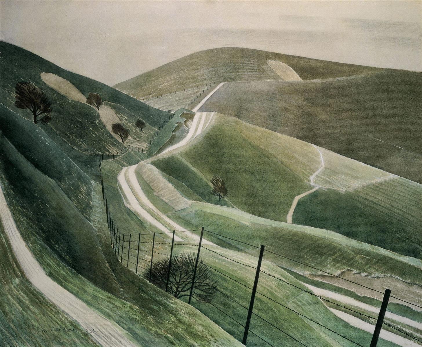 Eric Ravilious Chalk Paths 1935 Fine Art Print
