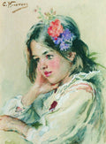 Konstantin Makovsky Girl #1 1870 Fine Art Print