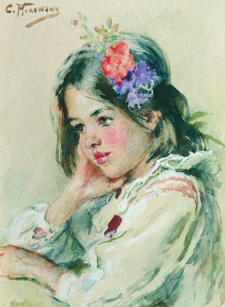 Konstantin Makovsky Girl #1 1870 Fine Art Print