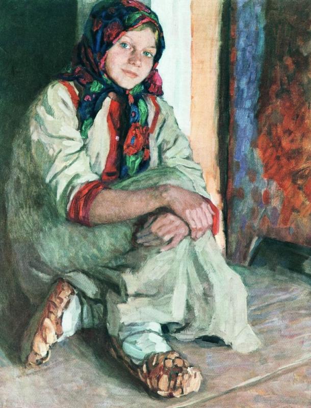 Nikolay Bogdanov Belsky Girl 1920 Fine Art Print