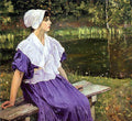 Mikhail Nesterov Girl by a Pond (Portrait of Natalia Nesterova) 1923 Fine Art Print