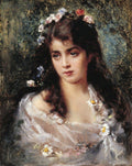 Konstantin Makovsky Girl Dressed as Flora 1900 Fine Art Print