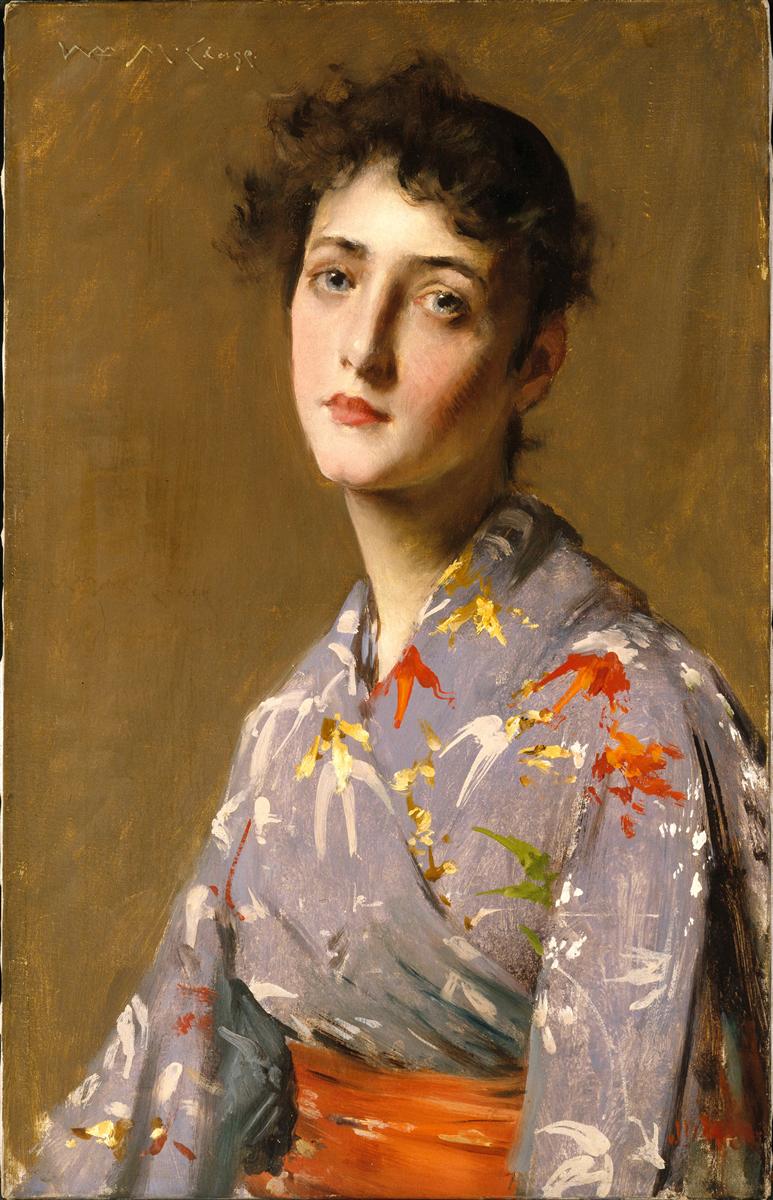 William Merritt Chase Girl in a Japanese Costume 1890 Fine Art Print