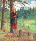 Nikolay Bogdanov Belsky Girl in a Wood 1910 Fine Art Print