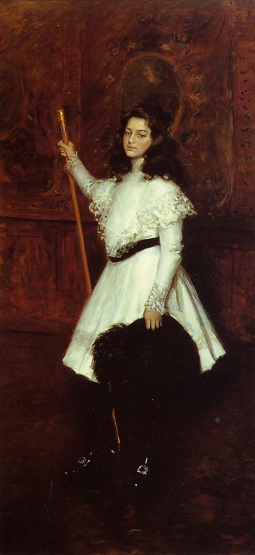 William Merritt Chase Girl in White, aka Portrait of Irene Dimock 1898-1901 Fine Art Print