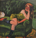 Max Pechstein Girl on a Green Sofa with a Cat 1910 Fine Art Print