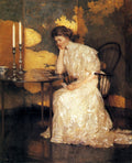Frank W. Benson Girl Playing Solitaire 1909 Fine Art Print