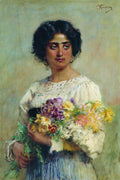 Konstantin Makovsky Girl with a Bouquet 1876 Fine Art Print