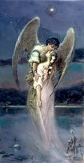 Wilhelm Kotarbinski Girl with Angel 1900 Fine Art Print