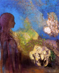 Odilon Redon Girl with Chrysanthemums 1905 Fine Art Print