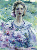 Robert Lewis Reid Girl with Flowers 1926 Fine Art Print