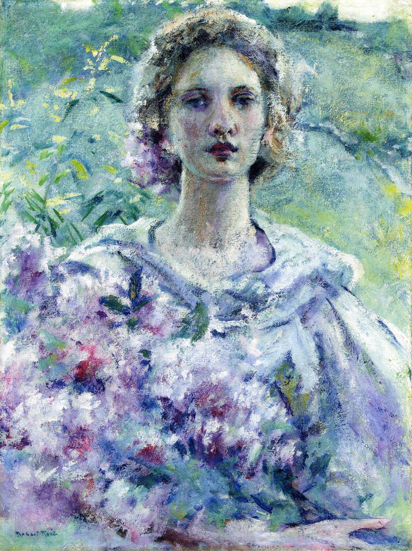 Robert Lewis Reid Girl with Flowers 1926 Fine Art Print