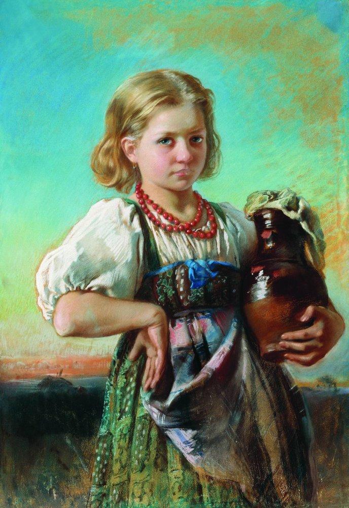 Konstantin Makovsky Girl with Jug 1880 Fine Art Print