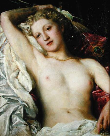 George Frederick Watts Girl with Peacock 1862-1865 Fine Art Print
