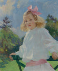 Frank W. Benson Girl with Pink Bow 1905 Fine Art Print