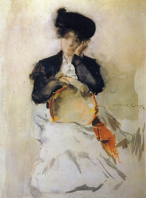 William Merritt Chase Girl with Tambourine 1886 Fine Art Print