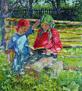 Nikolay Bogdanov Belsky Girls in Kerchiefs 1920 Fine Art Print