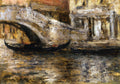 William Merritt Chase Gondolas Along Venetian Canal (aka Gondola in Venice) 1913 Fine Art Print