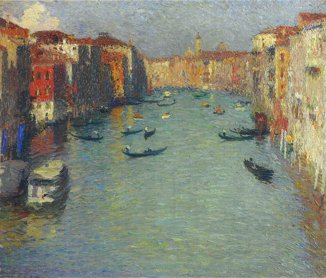 Henri Martin Gondolas on the Grand Canal in Venice 1910 Fine Art Print