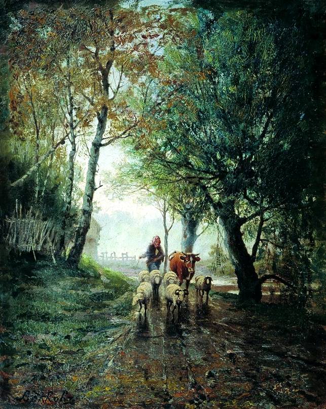 Efim Volkov Grazing 1881 Fine Art Print