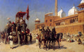 Edwin Lord Weeks Great Mogul And His Court Returning From The Great Mosque At Delhi, India 1886 Fine Art Print