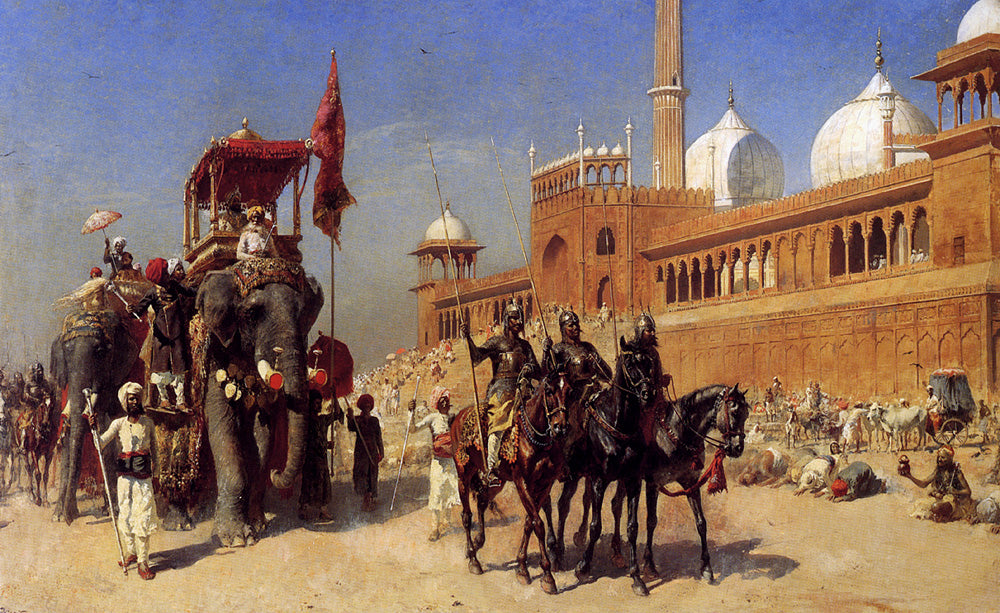 Edwin Lord Weeks Great Mogul And His Court Returning From The Great Mosque At Delhi, India 1886 Fine Art Print