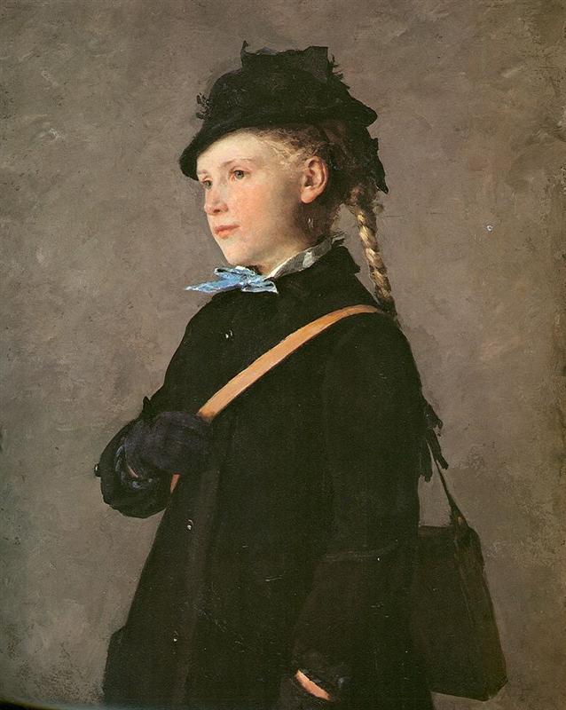 Albrecht Anker Hip picture of a girl (Marie Anker) 1881 Fine Art Print