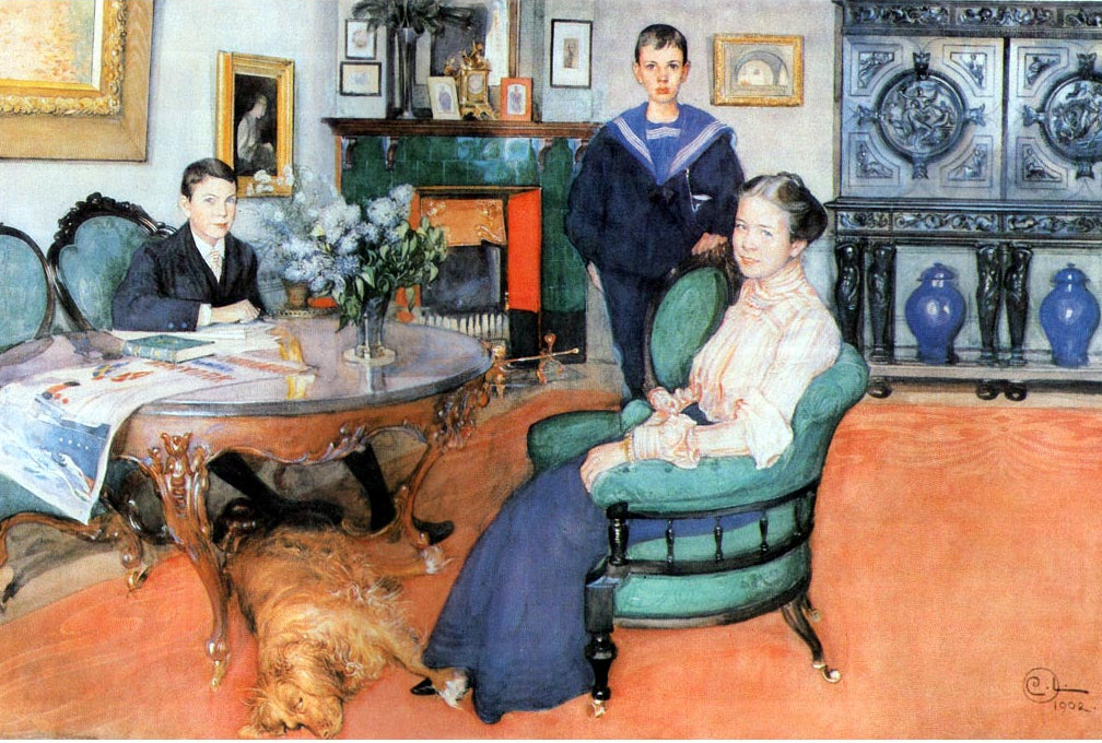 Carl Larsson Hakon, Daga and Edgar 1902 Fine Art Print