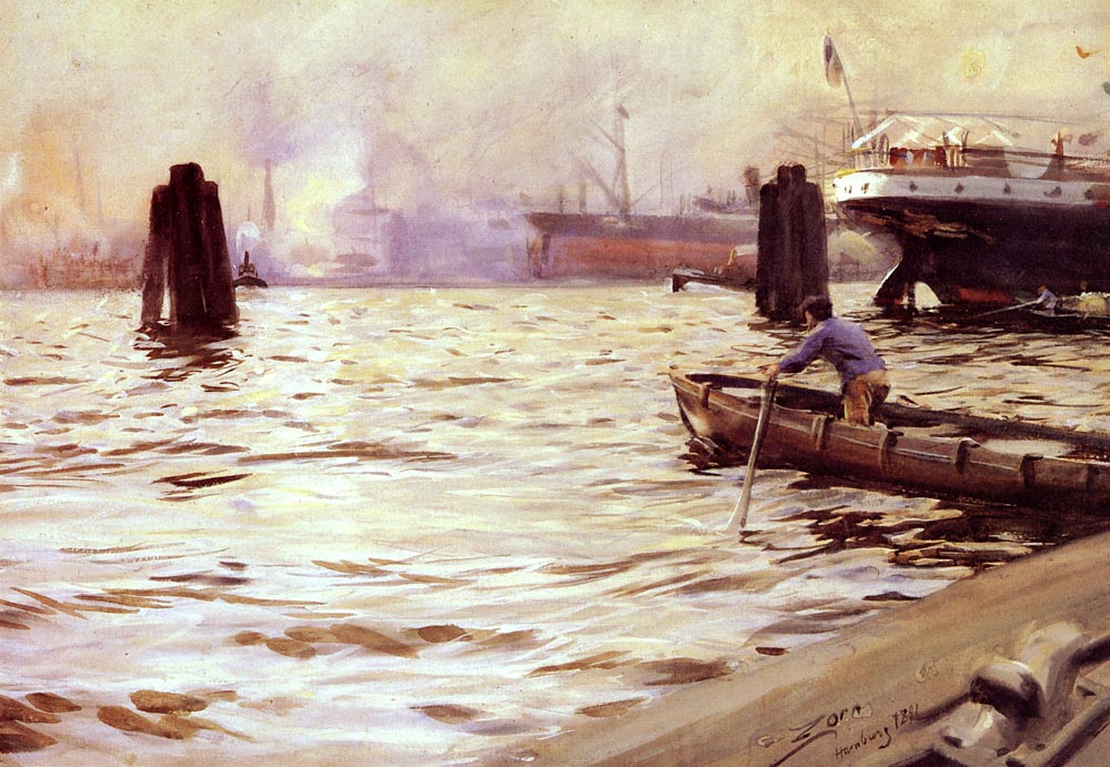 Anders Zorn Hamburg Harbour 1891 Fine Art Print